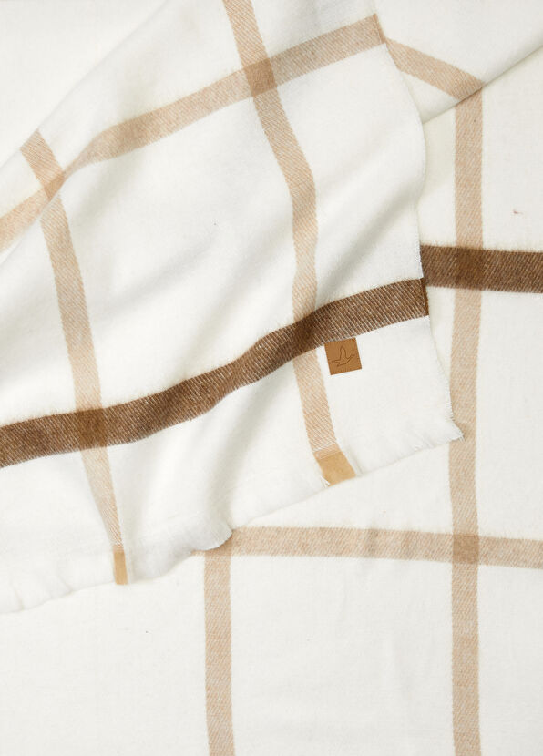 Beymen Club Beige White Checkered Women's Scarf - 2