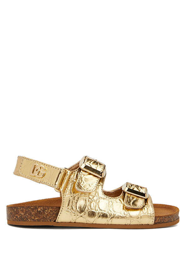 Gold Kız Çocuk Deri Sandalet - Görsel 2