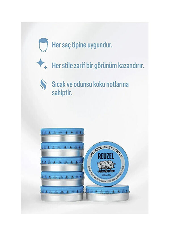 Reuzel Red Pomade Water Soluble Hair Styler 95 gr + Blue Pomade Water Soluble Hair Styler 95 gr 2-Piece Hair Styling Set - 4