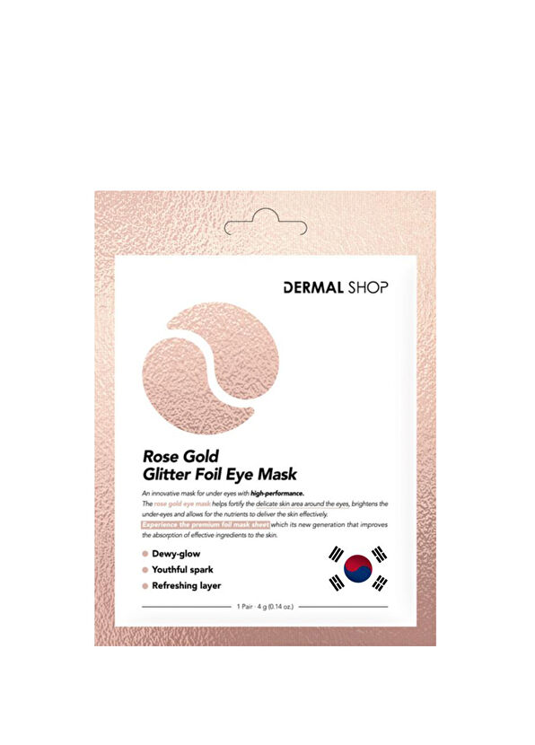 Dermal Rose Gold Glitter Foil Tek Kullanımlık 3 Katmanlı Göz Maskesi 4 gr - 1