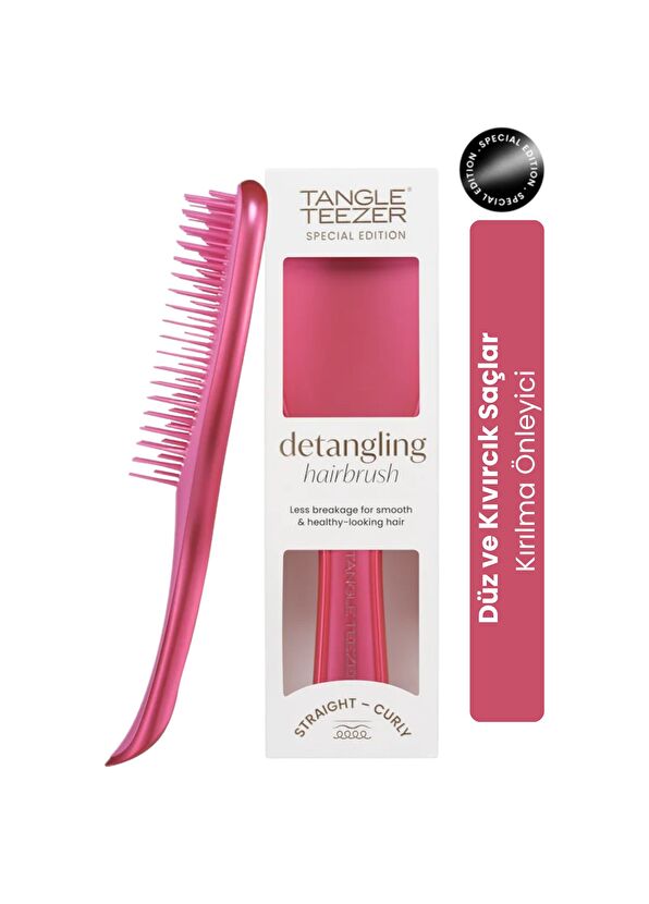 Tangle Teezer Ultimate Detangler Chrome After Party Pink Pembe Düz ve Kıvırcık Saçlar için Saç Fırçası Tarak - 2