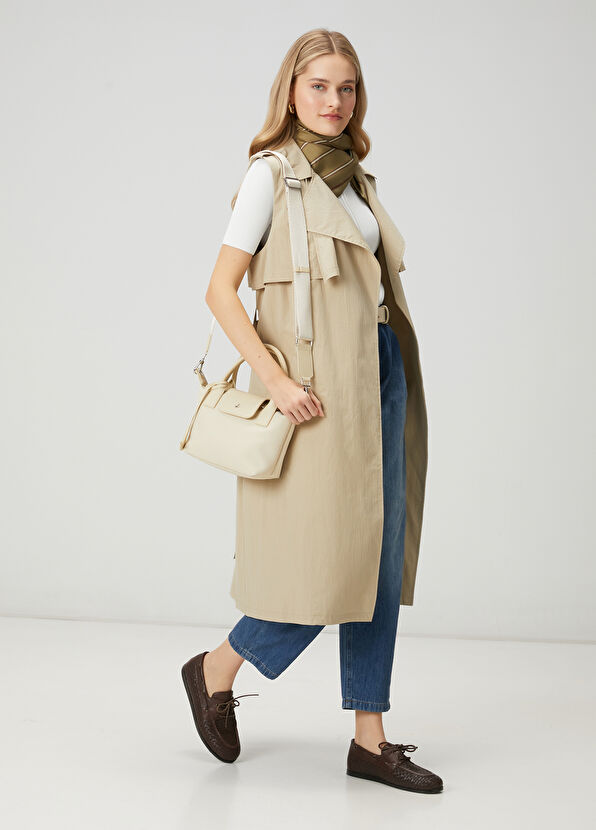 Beymen Club Beige Technical Fabric Long Vest - 3