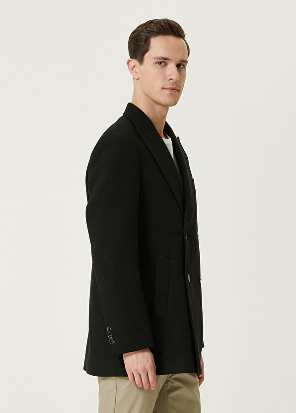 Beymen Club Siyah Kruvaze Kaban - 2