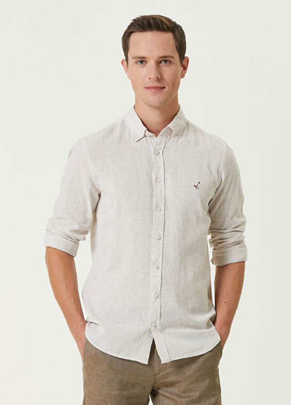 Beymen Club Slim Fit Bej Gömlek - 1