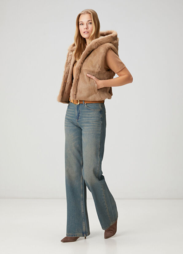 Beymen Club Camel Hooded Reversible Vest - 2
