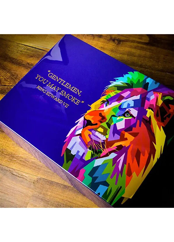 Lubinski Humidor Lacivert Lake Lion 50's Puro Kutusu - 2