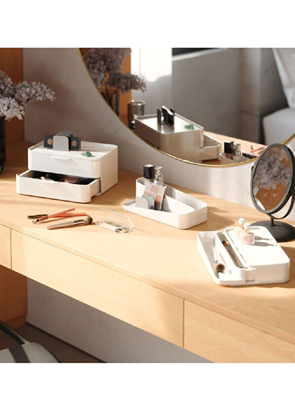 Umbra Glam Büyük Beyaz Gri̇ Organi̇zatör - 4