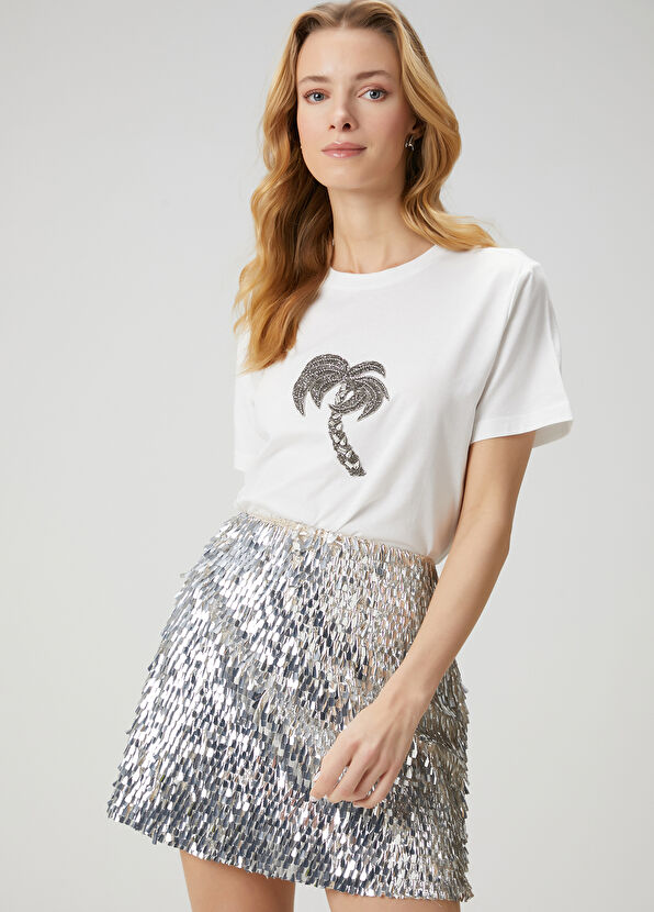 Beymen Club Beyaz İşleme Detaylı T-shirt - 1