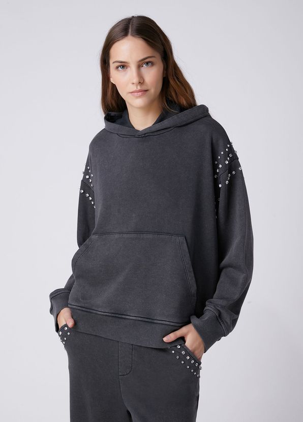Beymen Club Anthracite Embellished Hoodie - 1