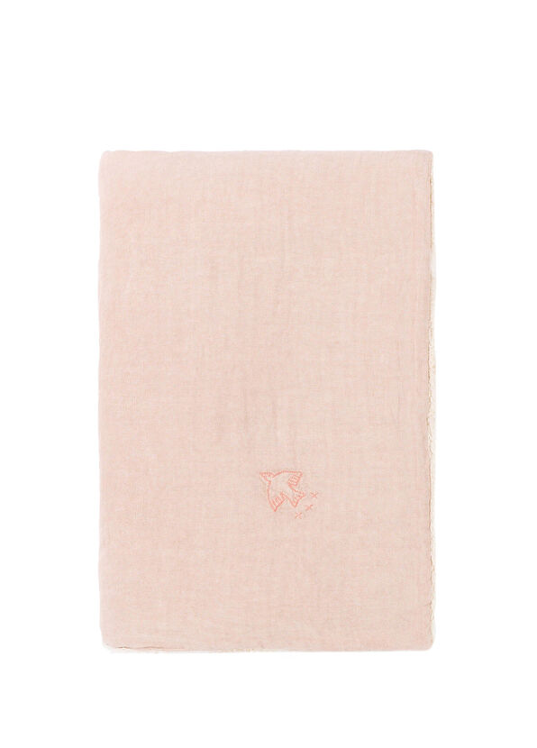 Nobodinoz L1N0 Mauve Pink Linen Baby Blanket - 1