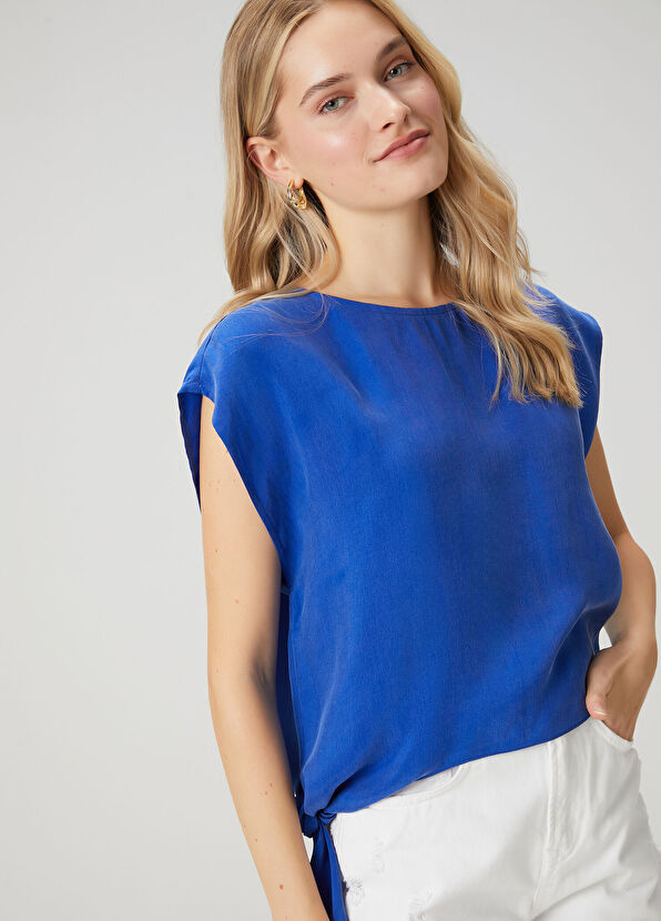 Beymen Club Blue Knot Detail Cupro Blouse - 2
