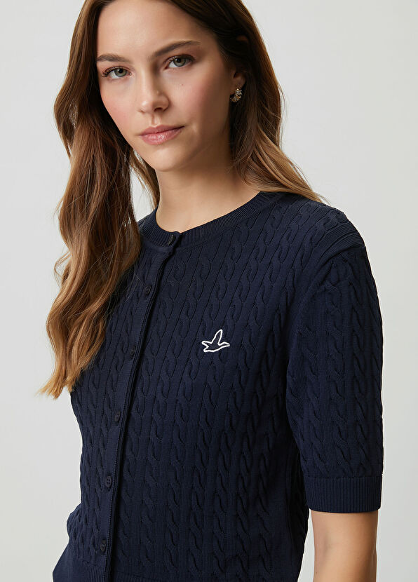 Beymen Club Lacivert Saç Örgü Mini Hırka - 2