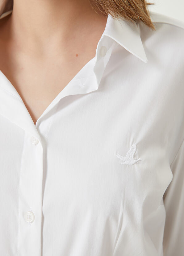 Beymen Club Slim Fit Beyaz Logo Nakışlı Klasik Gömlek - 4