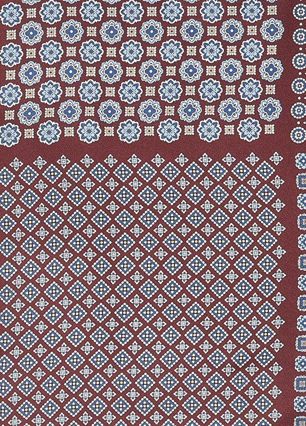 Beymen Club Burgundy Patterned Silk Bag Handkerchief - 2