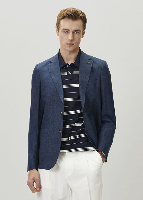 Beymen Club Navy Blue Linen Jacket - 2
