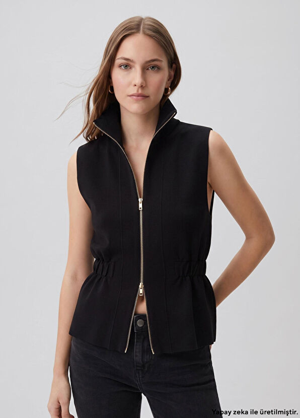 Beymen Club Black Elasticated Waist Knitwear Vest - 1