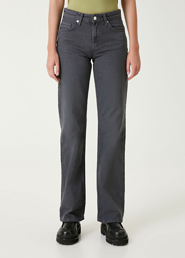 Beymen Club Antrasit Geniş Paça Jean Pantolon - 2