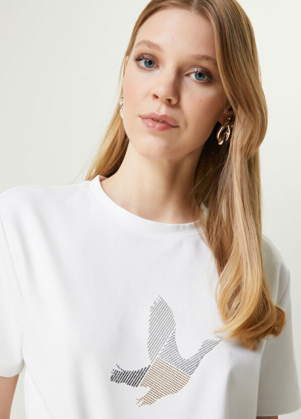 Beymen Club Beyaz Hotfix Logolu T-shirt - 2