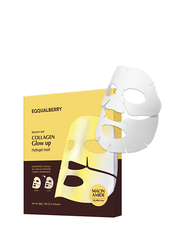 EqqualBerry Collagen Glow up Hydrogel 4'lü Leke Önleyici ve Parlatıcı Kolajenli Şeffaflaşan Yüz Maskesi 30 gr - 1