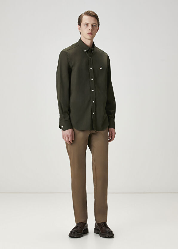 Beymen Club Comfort Fit Haki Gabardin Doku Gömlek - 2