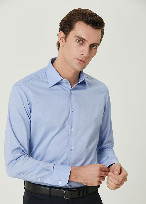 Beymen Club Comfort Fit Mavi Oxford Gömlek - 2