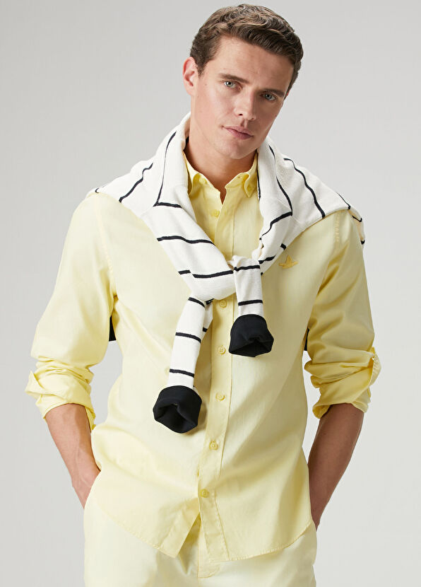 Beymen Club Comfort Fit Light Yellow Oxford Shirt - 2