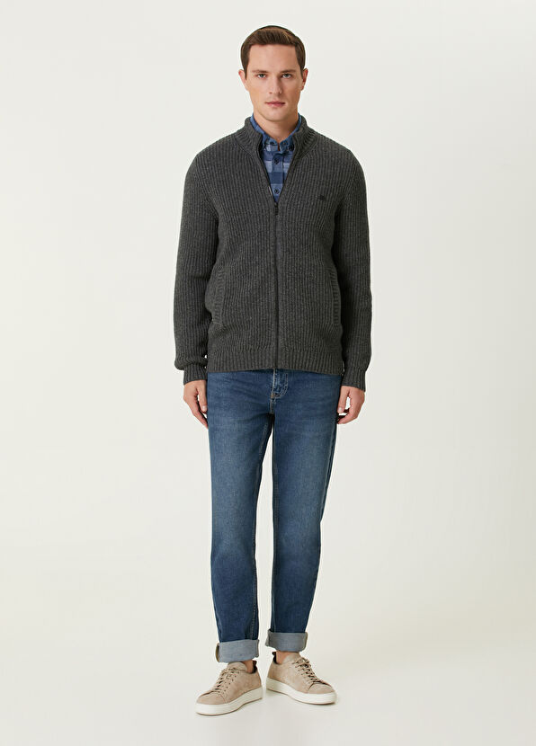 Beymen Club Lacivert Kare Desenli Kadife Gömlek - 3