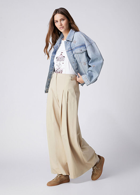 Beymen Club Mavi Serpme Taşlı Denim Ceket - 2