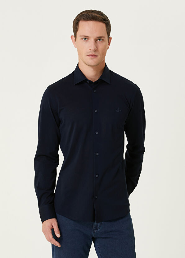 Beymen Club Navy Blue Logo Detailed Shirt - 1