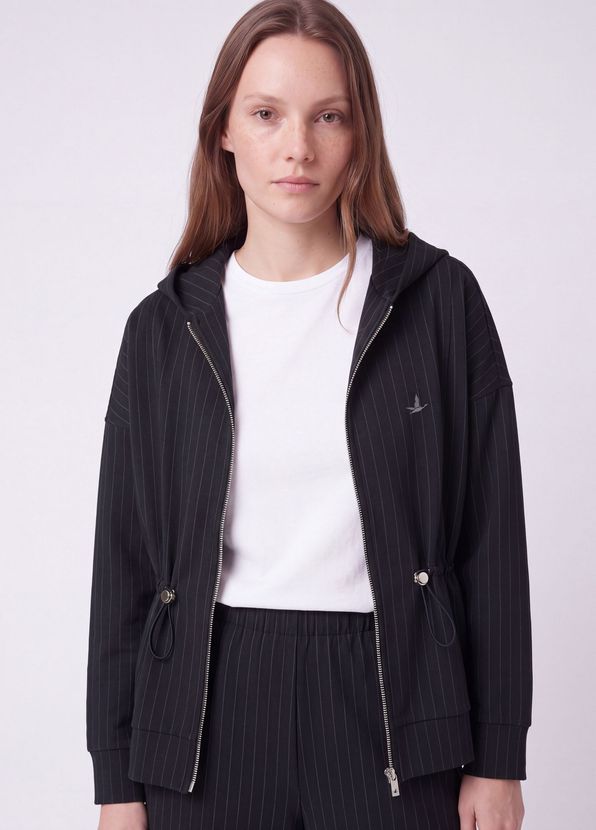 Beymen Club Navy Blue Hooded Striped Patterned Sweatshirt - 3