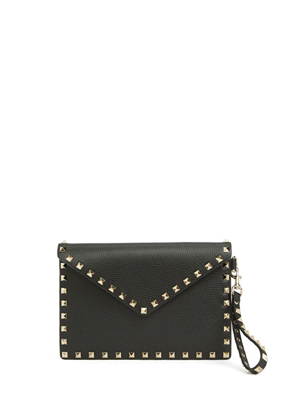 Rockstud Siyah Kadın Deri El Portföyü - Görsel 2