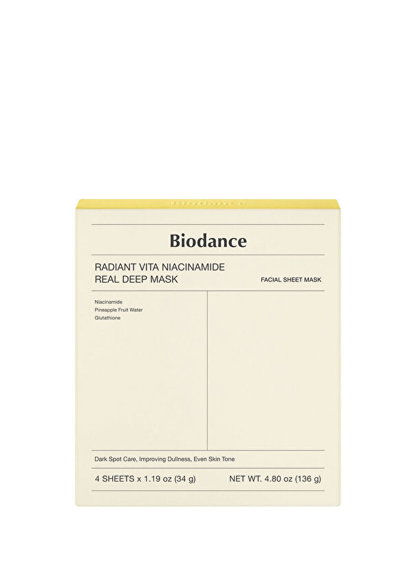 Biodance Radiant Vita Niacinamide Real Deep Aydınlatıcı Yüz Maskesi - 1