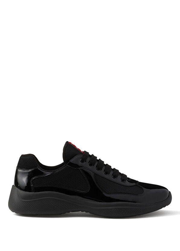 Prada America's Cup Black Patent Leather & Technical Fabric Men's Sneakers - 1