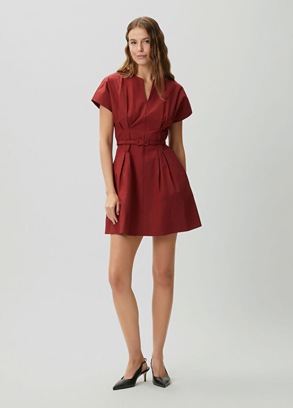 Beymen Club Kiremit Korsaj Detaylı Mini Elbise - 1