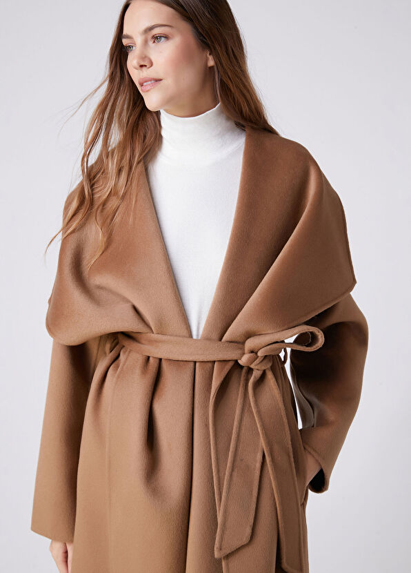 Beymen Club Camel Kuşaklı Yün Palto - 2