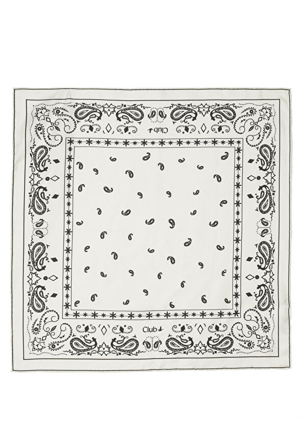 Beymen Club Off-White Paisley Silk Scarf - 1