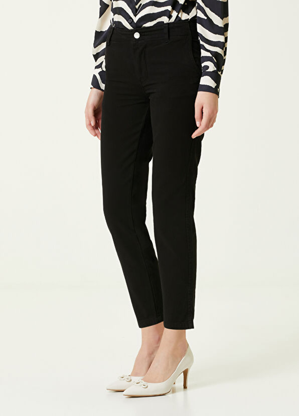 Beymen Club Siyah Normal Bel Dar Paça Pantolon - 2