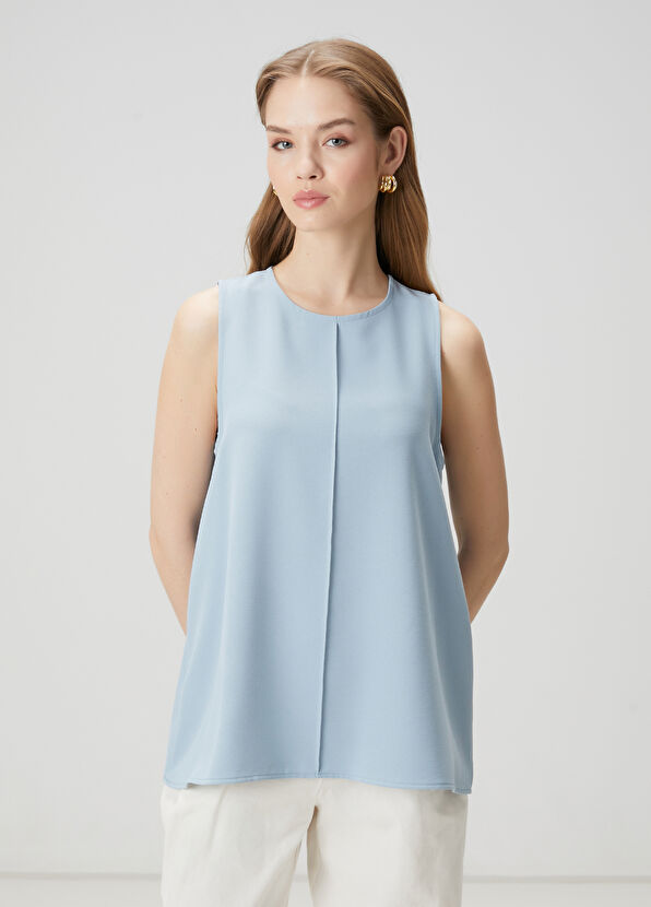 Beymen Club Açık Mavi Dökümlü Krep Bluz - 1