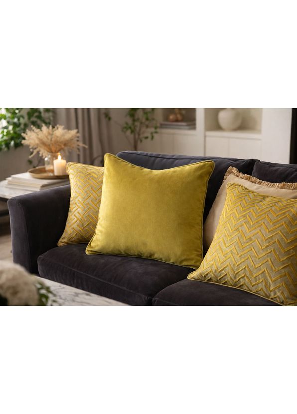 22 Maggio Istanbul Sole Silky Velvet Lemon Mold Yellow Decorative Pillow - 2