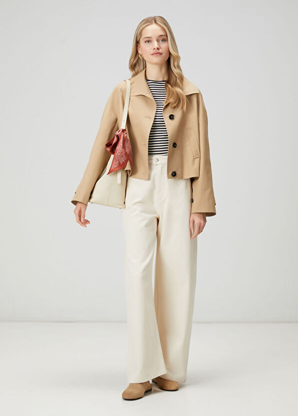 Beymen Club Beige Gabardine Coat - 3