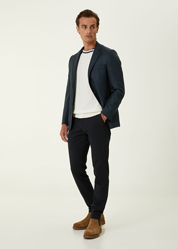 Beymen Club Lacivert İri Diyagonal Dokulu Chino Pantolon - 1