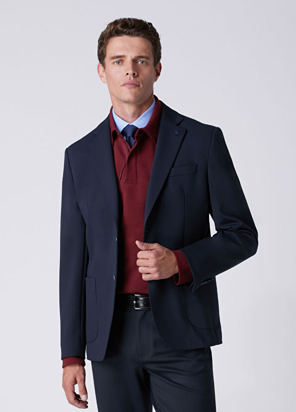 Beymen Club Lacivert Örme Blazer - 1