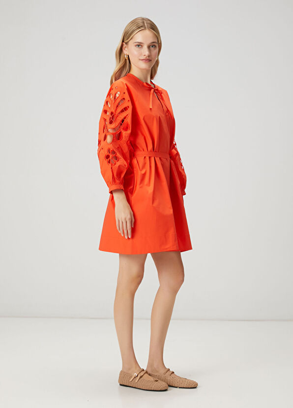 Beymen Club Red Embroidered Mini Dress - 1