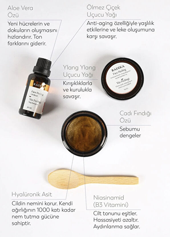 Radika Aromatherapy Arındırıcı & Onarıcı Doğal Yüz Peelingi 100 gr + 30 ml - 2