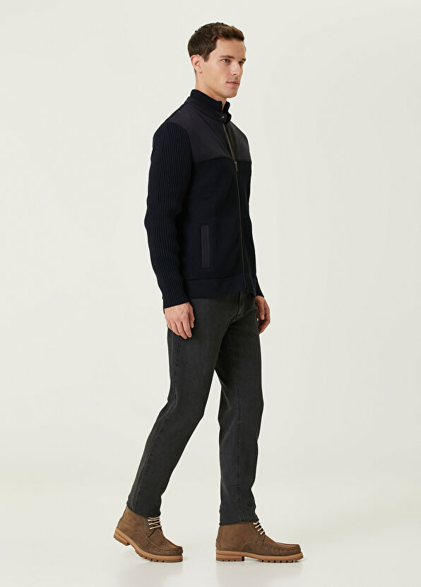 Beymen Club Lacivert Pirinç Örgü Dokulu Triko Hırka - 3