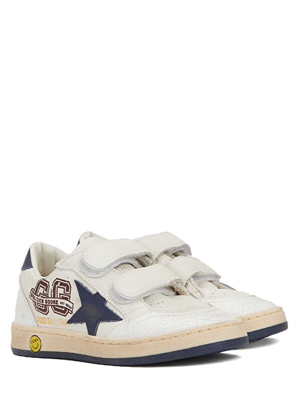 Golden Goose Ball Star Mavi Beyaz Unisex Çocuk Deri Sneaker - 2