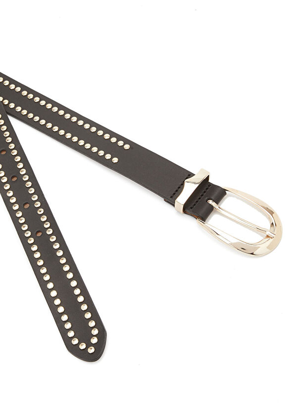 Beymen Club Siyah Pim Sıralı Kadın Deri Kemer - 2