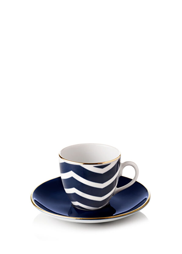 Selamlique İstanbul Damla Sakızlı ve Geleneksel Türk Kahvesi 125 gr ve Zigzag Mavi Fincan Seti - 2