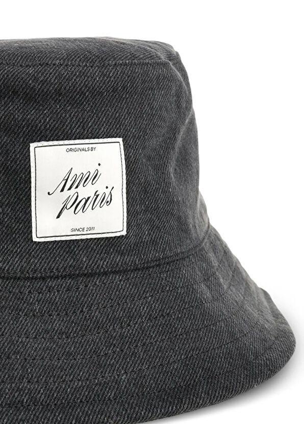 Ami Paris Black Women's Denim Bucket Hat - 4