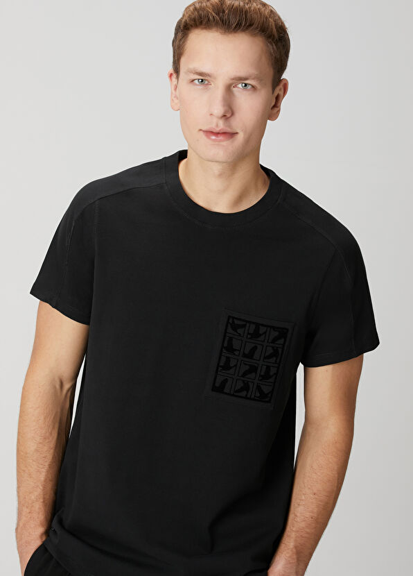 Beymen Club Siyah Cebi Logo Baskılı T-shirt - 2